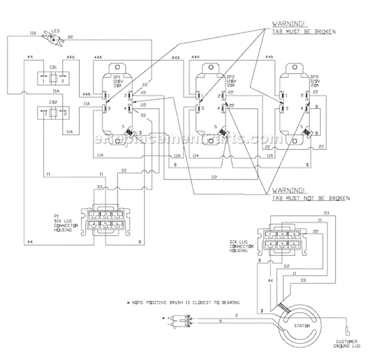 Page F Diagram and Parts List for  Briggs and Stratton Generator